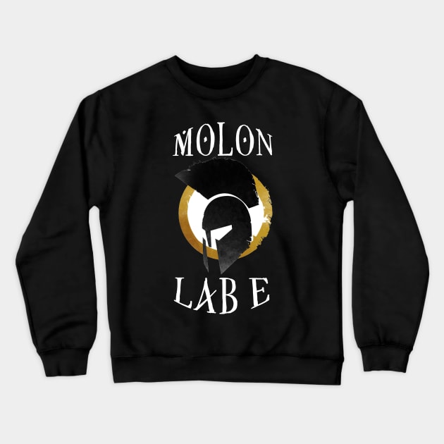 Molon Labe White Logo Crewneck Sweatshirt by Mopholo